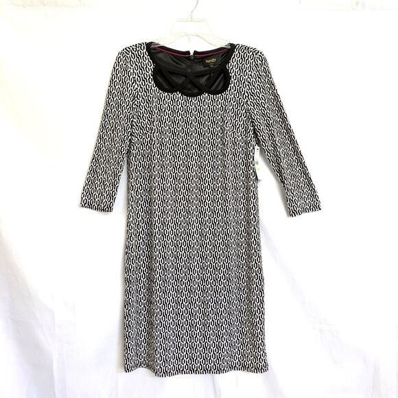 Laundry by Shelli Segal 4 NWT Black White Geometric Shift Dress Cut Out Neck - Picture 3 of 11